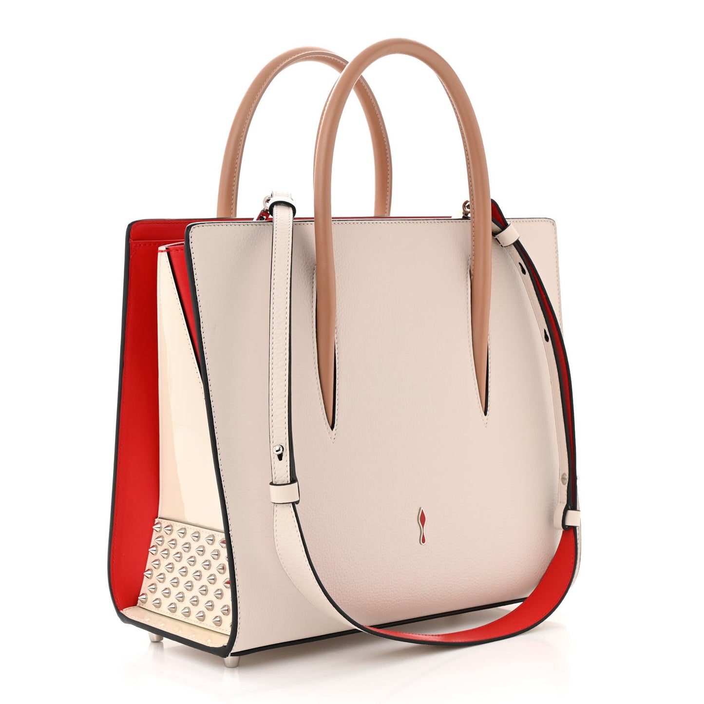 Calfskin Spikes Medium Loubinthesky Ivory