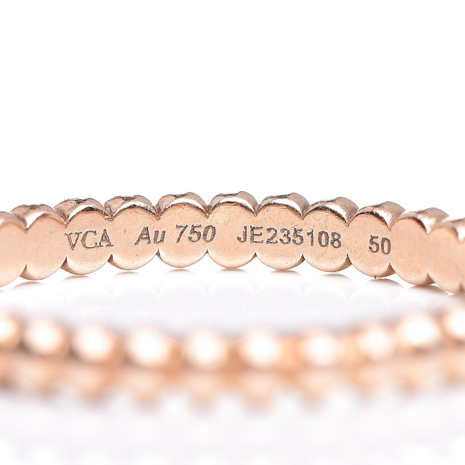 Van Cleef & Arpels 18K Rose Gold Small Perlee Ring 50 5.25 4 of 4