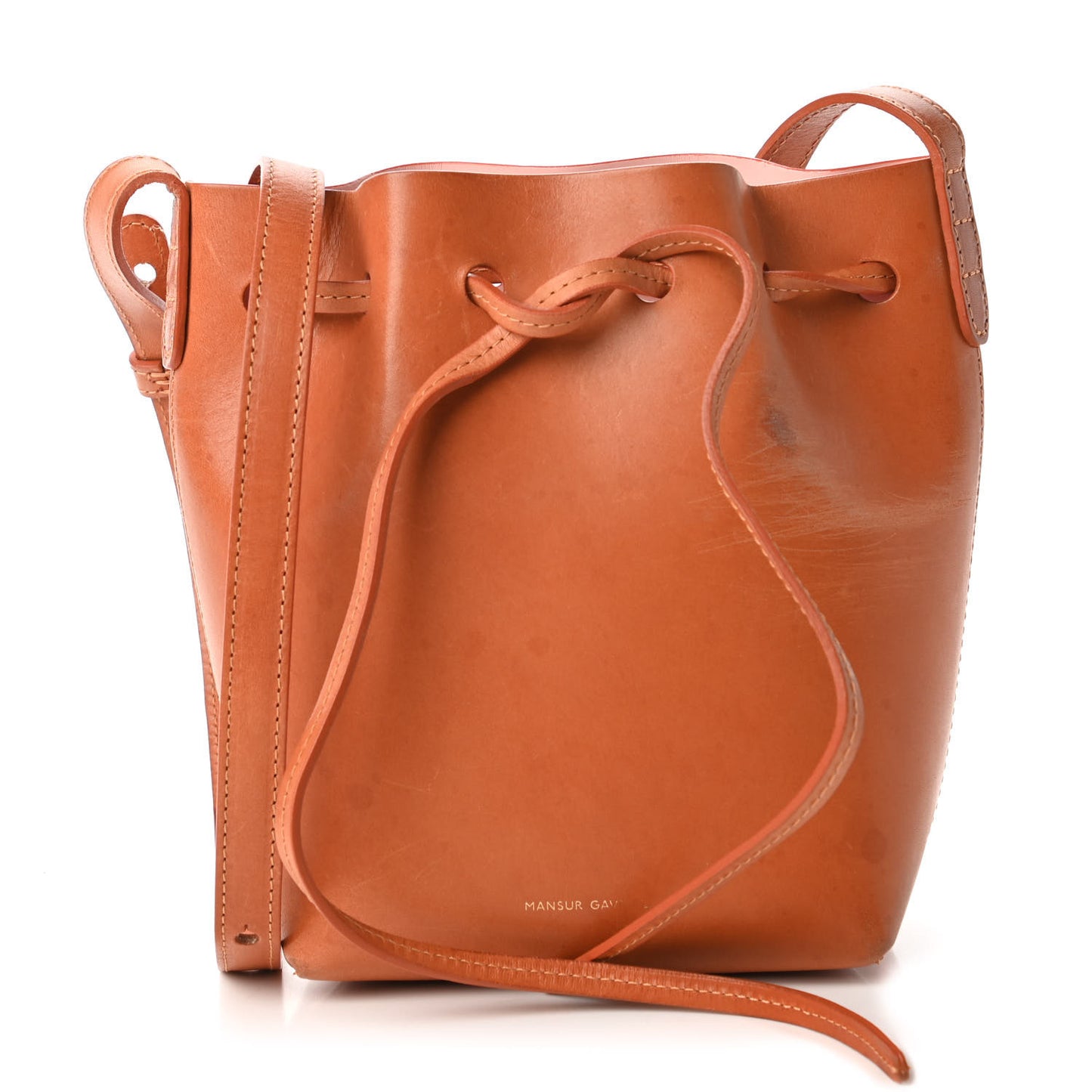Calfskin Mini Mini Bucket Bag Cammello Rosa