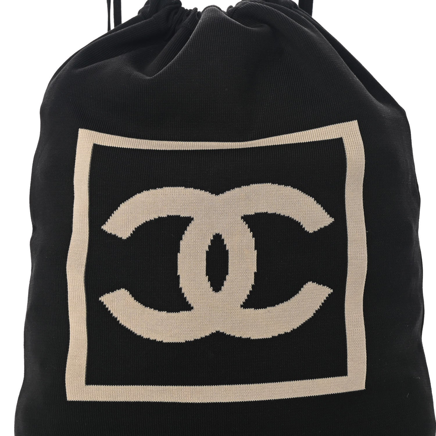 Chanel Cotton CC Drawstring Sport Line Backpack Black 9 of 11