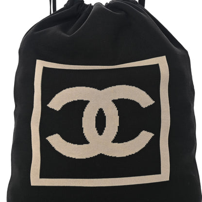 Chanel Cotton CC Drawstring Sport Line Backpack Black 9 of 11