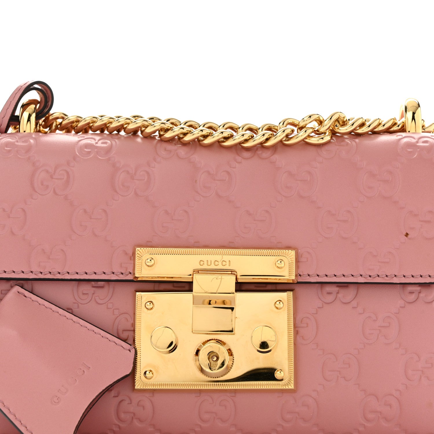 Gucci Guccissima Small Padlock Shoulder Bag Rose Baby Candy 8 of 11