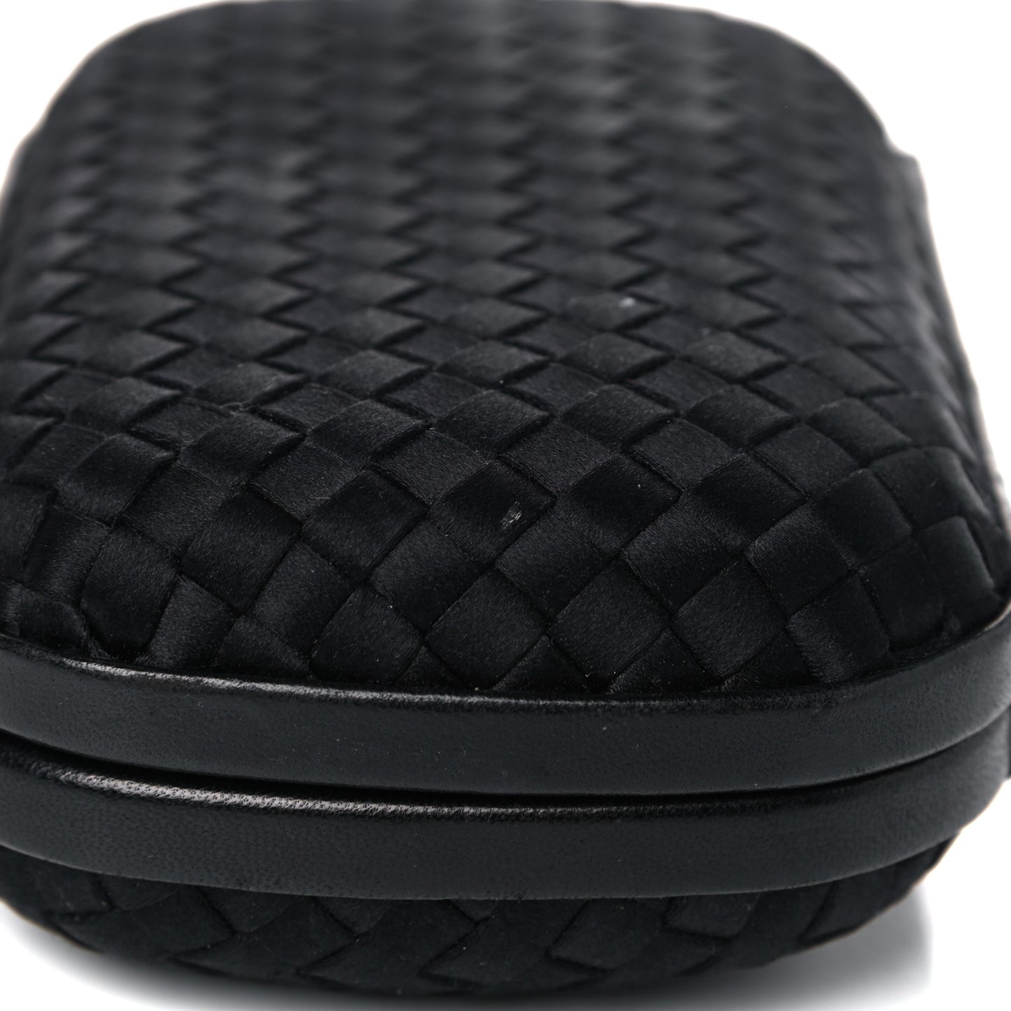 Satin Intreccio Impero Knot Clutch Black