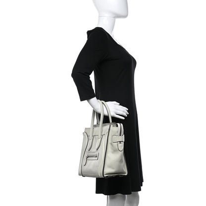 Celine Drummed Calfskin Micro Luggage Lune 2 of 9