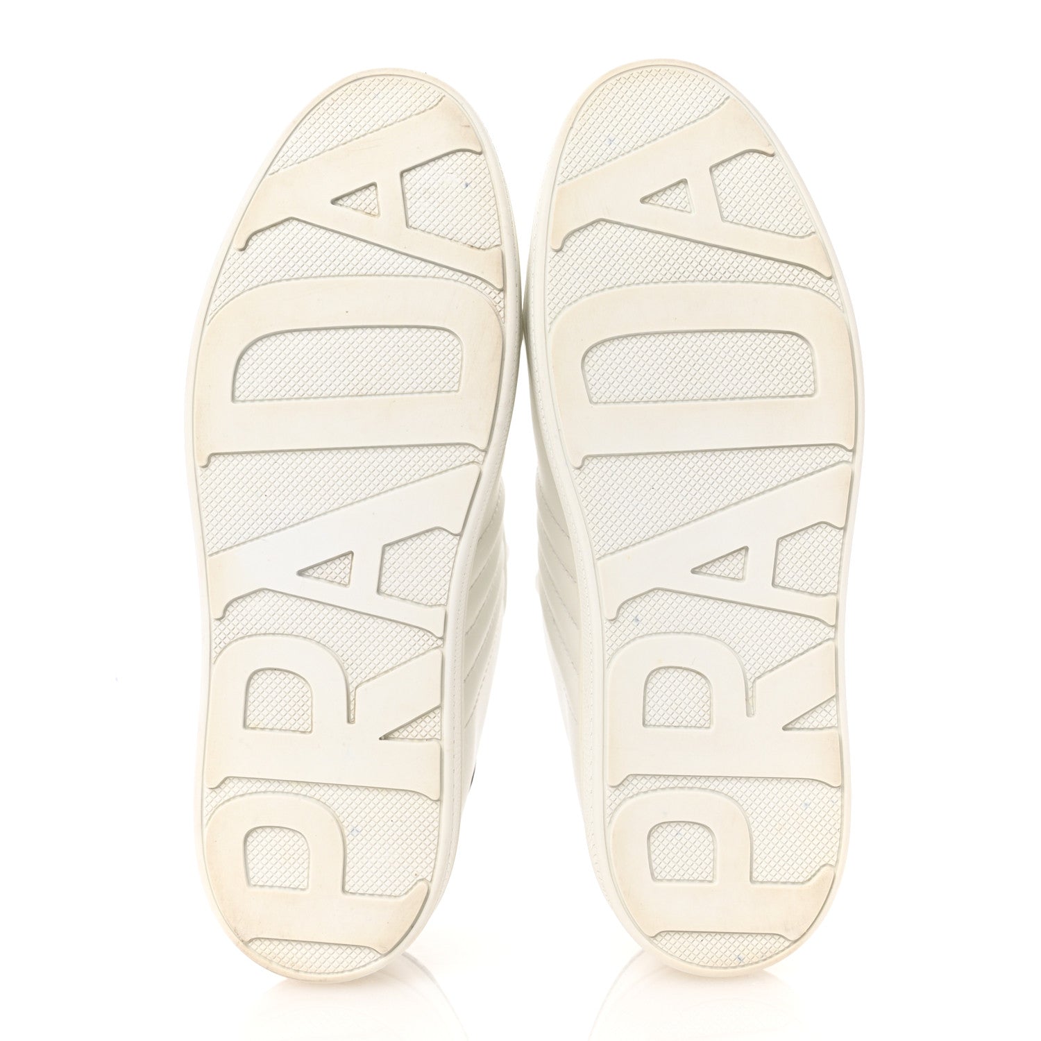 Prada Vitello Soft Womens Low Top Sneakers 37 White Black 7 of 9