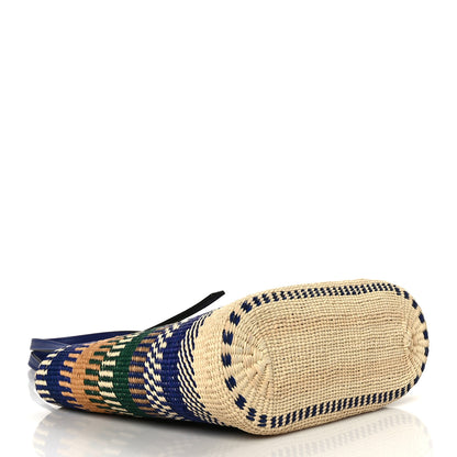 Loewe Raffia Small Square Basket Tote Bag Blue Multicolor 4 of 7