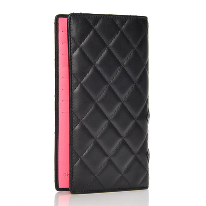 Chanel Calfskin Quilted Cambon Yen Wallet Black 3 of 8
