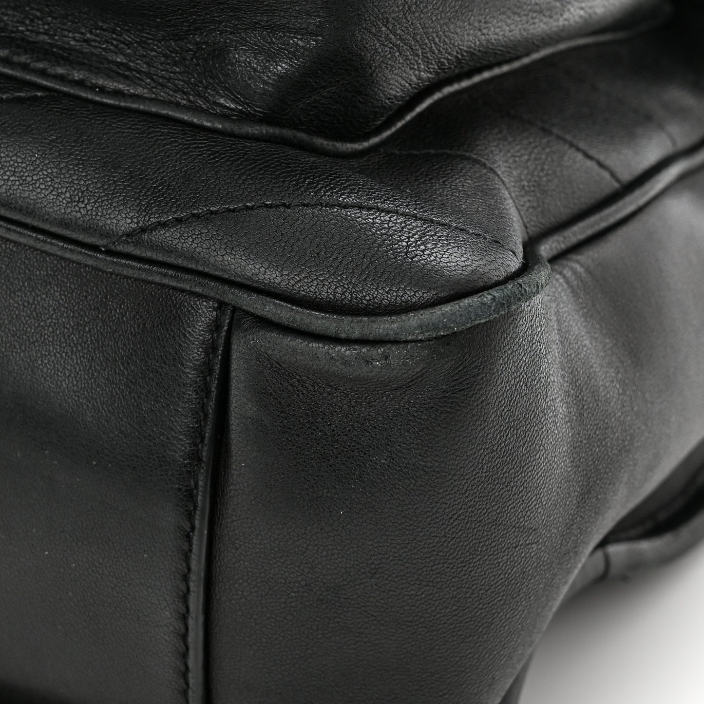Lambskin Matelasse Monogram Medium Niki Chain Satchel Black