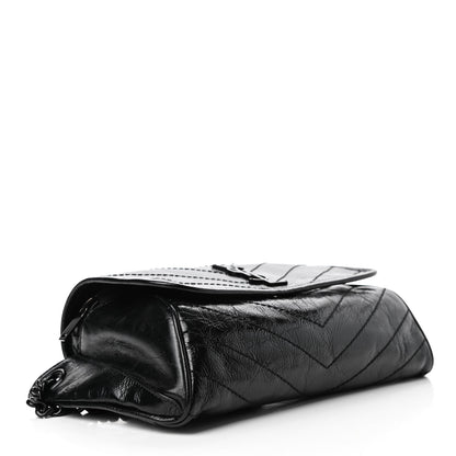 Saint Laurent Crinkled Calfskin Matelasse Monogram Niki Body Bag Black 3 of 4