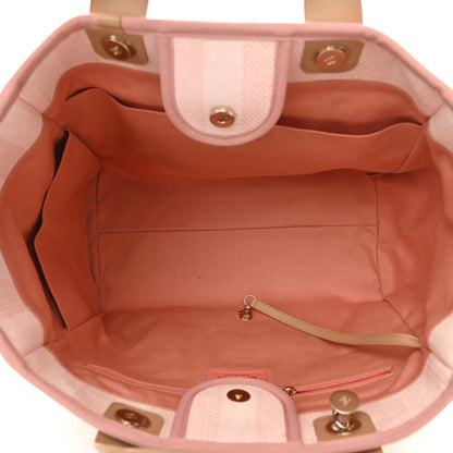 Chanel Mixed Fibers Calfskin Striped Medium Deauville Tote Light Pink 5 of 10
