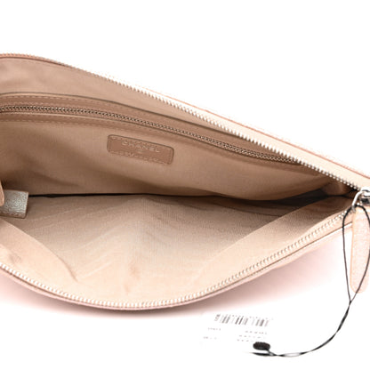 Chanel Iridescent Caviar Chevron Quilted Medium Cosmetic Case Light Gold 5 of 8