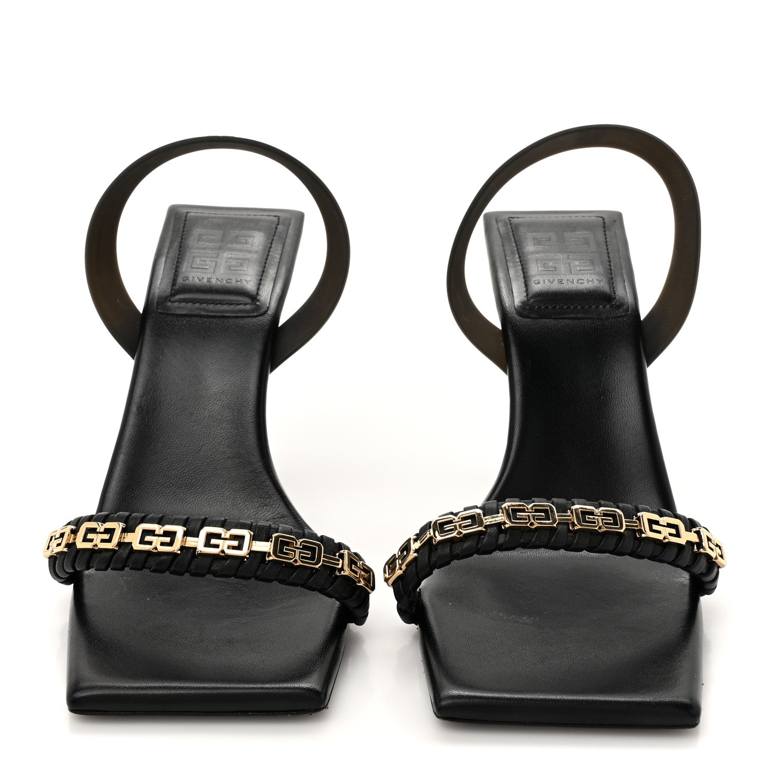Givenchy Smooth Nappa G Woven Slingback 90mm Sandals 38.5 Black 3 of 10