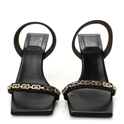 Givenchy Smooth Nappa G Woven Slingback 90mm Sandals 38.5 Black 3 of 10