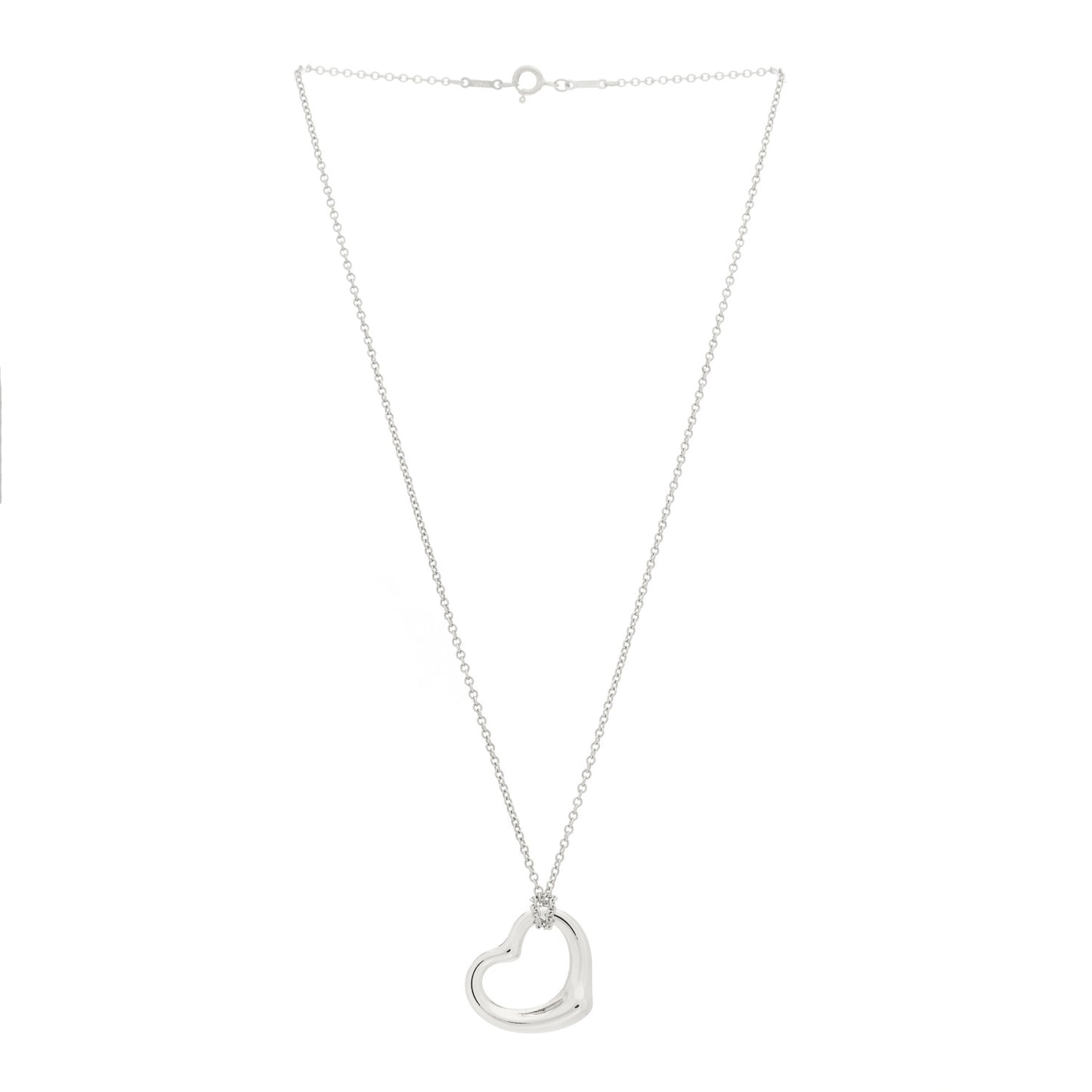 Sterling Silver 22mm Elsa Peretti Open Heart Pendant Necklace