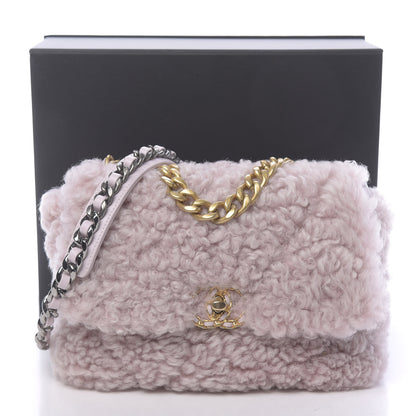 Chanel Shearling Sheepskin Medium 19 Flap Light Pink 11 of 11