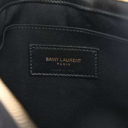 Saint Laurent Calfskin Matelasse Chevron Monogram A5 Wristlet Black 6 of 8