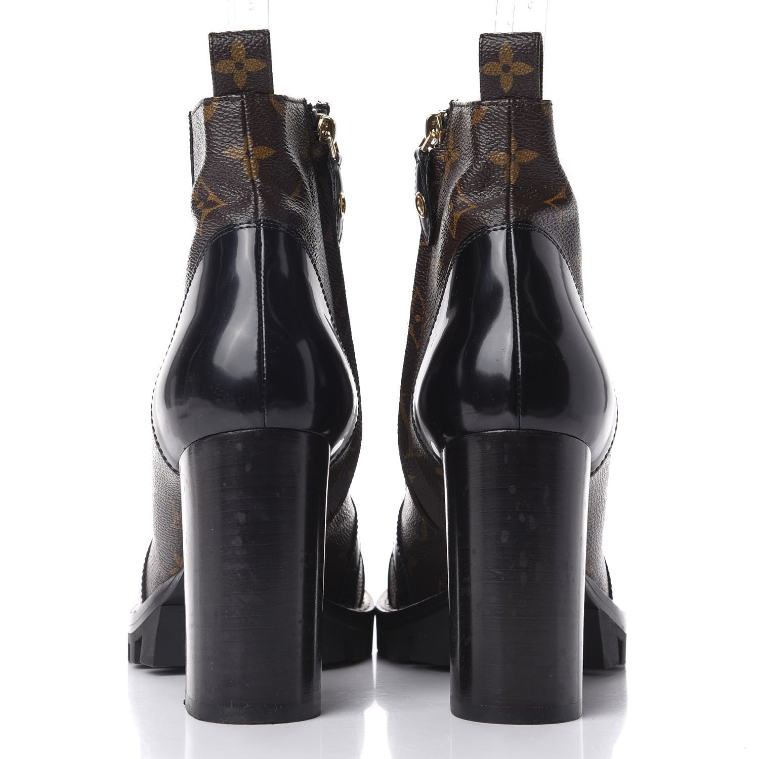 Louis Vuitton Patent Calfskin Monogram Star Trail Ankle Boots 40 Black 4 of 9
