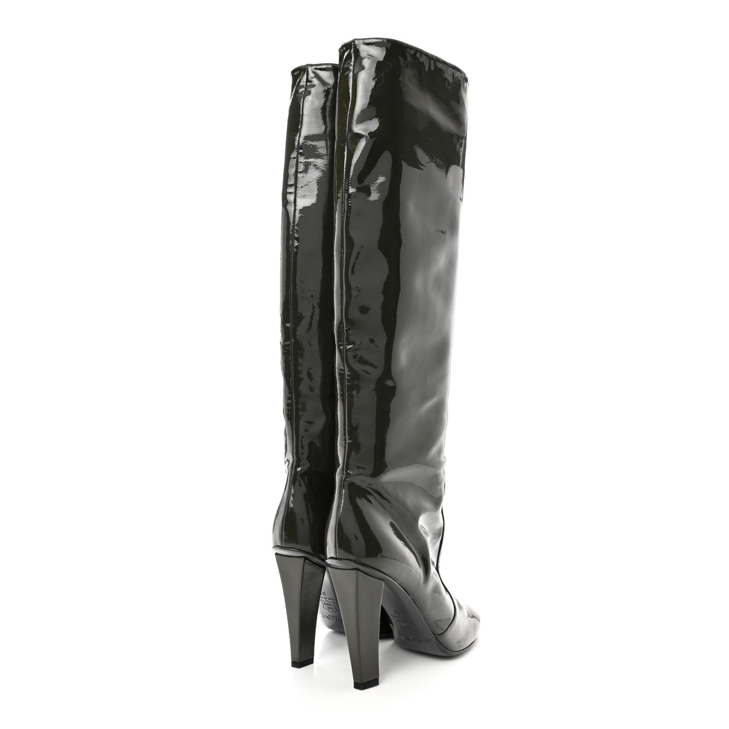 Jimmy Choo Patent Hallie Tall Boots 37 Black 4 of 7