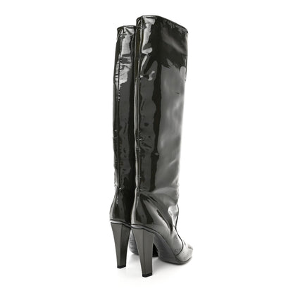Jimmy Choo Patent Hallie Tall Boots 37 Black 4 of 7