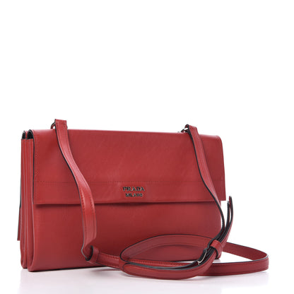 Prada Lux Calf Flap Crossbody Fuoco 3 of 13