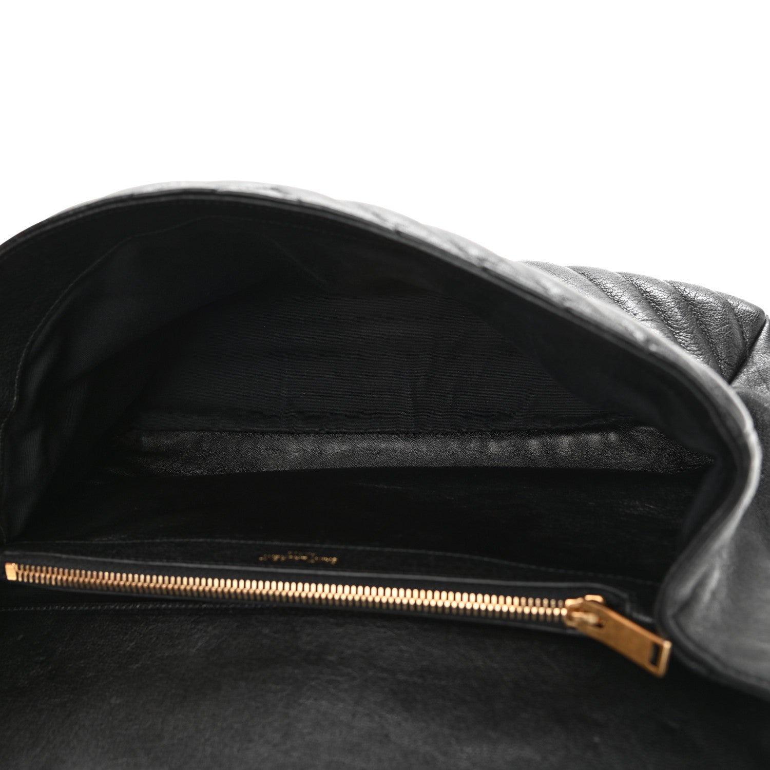 Saint Laurent Sheepskin Matelasse Chevron Monogram Large College Satchel Black 5 of 11