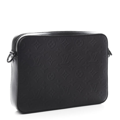 Louis Vuitton Calfskin Monogram Shadow Duo Messenger Black 3 of 11