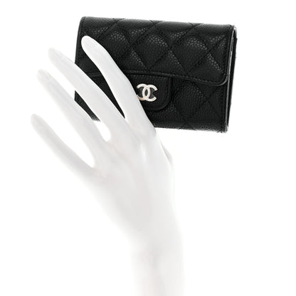 Chanel Caviar Quilted Flap Card Holder Wallet Black 2 of 11
