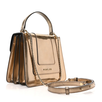 Bulgari Metallic Calfskin Serpenti Forever Top Handle Gold 4 of 10