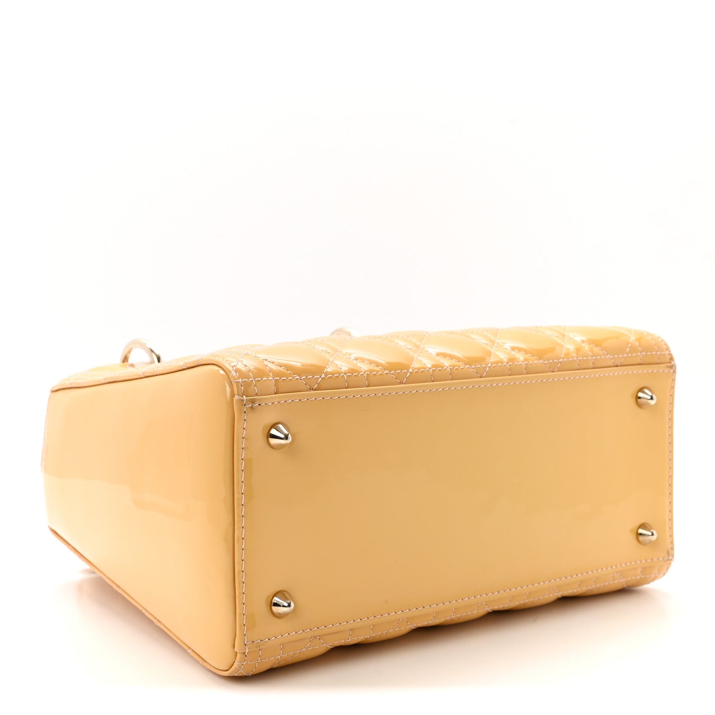 Patent Cannage Medium Lady Dior Beige