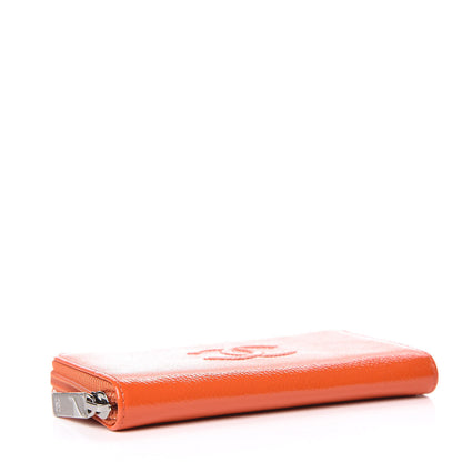Chanel Patent Caviar Timeless Zip Around Wallet Orange 4 of 10