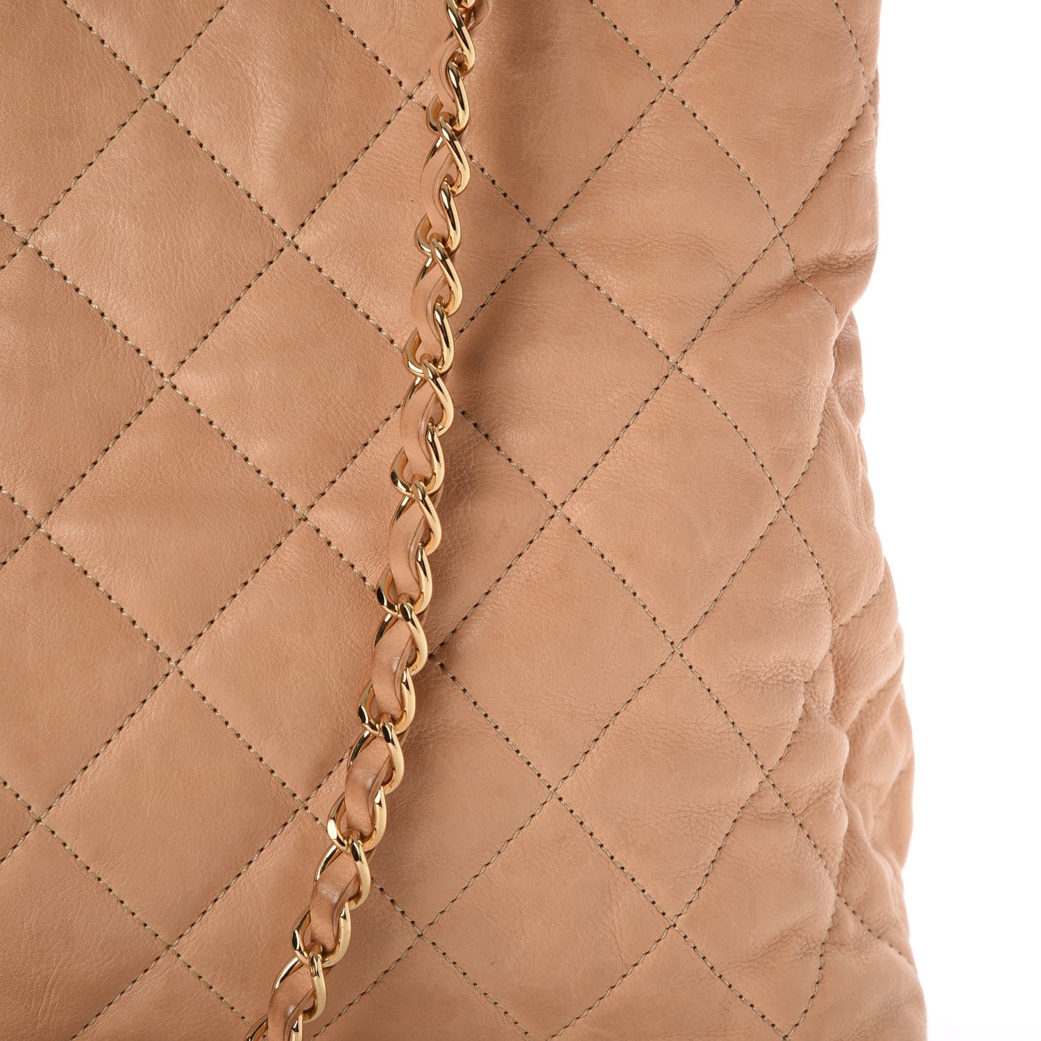 Chanel Calfskin Quilted Small Chain Me Tote Light Beige 13 of 15