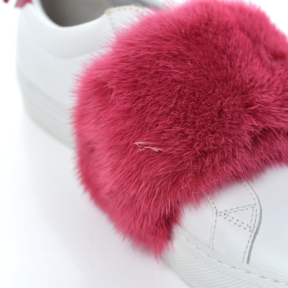 Givenchy Calfskin Mink Fur Womens Urban Street Sneakers 37 White 9 of 12