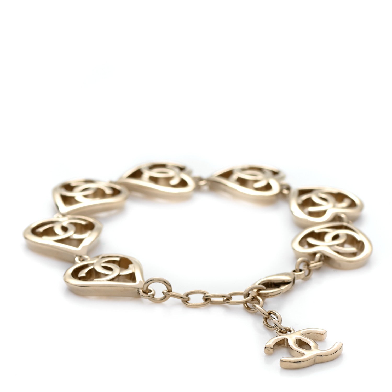 Chanel Metal CC Heart Coco In Love Bracelet Light Gold 3 of 5