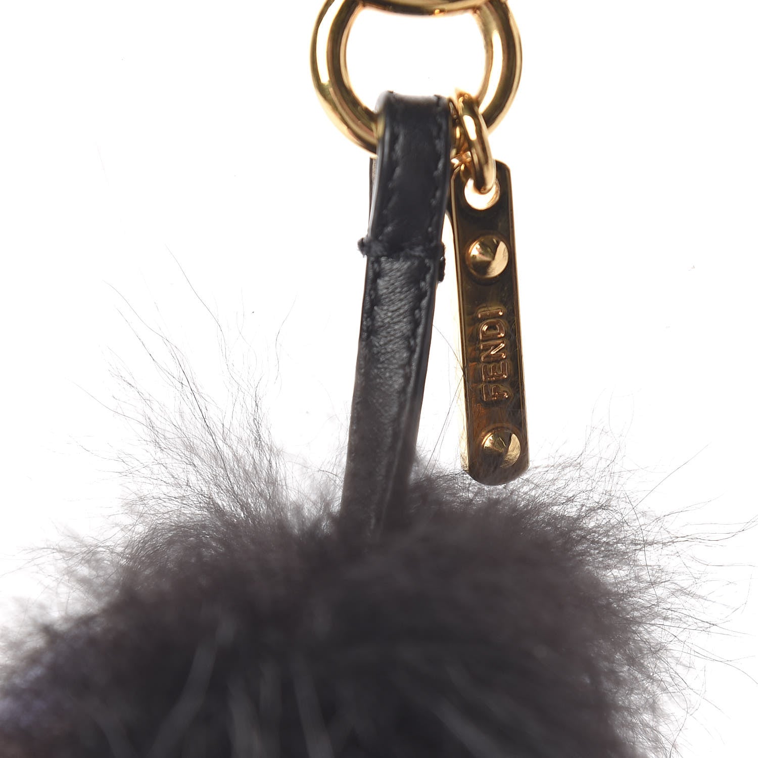 Fendi Fox Fur Calfskin Monster Bag Bug Cube Charm Black 3 of 3