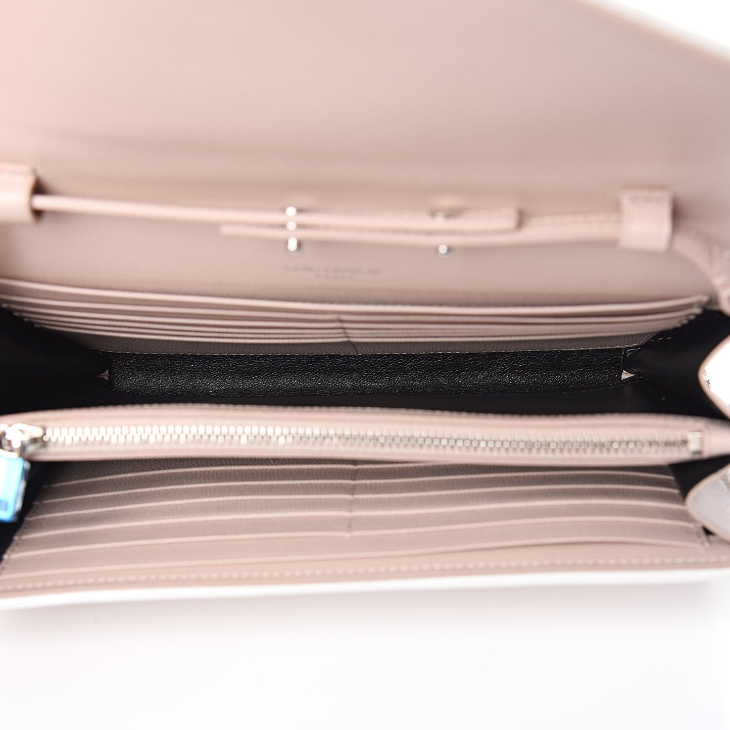 Grain De Poudre Matelasse Chevron Monogram Chain Wallet Pink and White