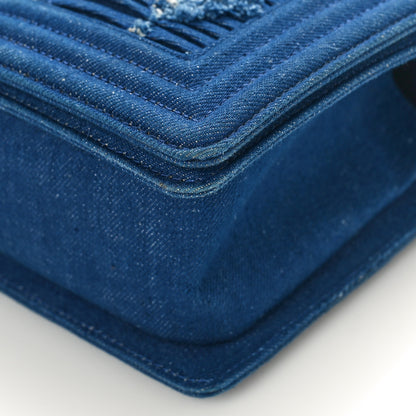 Chanel Denim Pleated Medium Boy Flap Light Blue 10 of 11