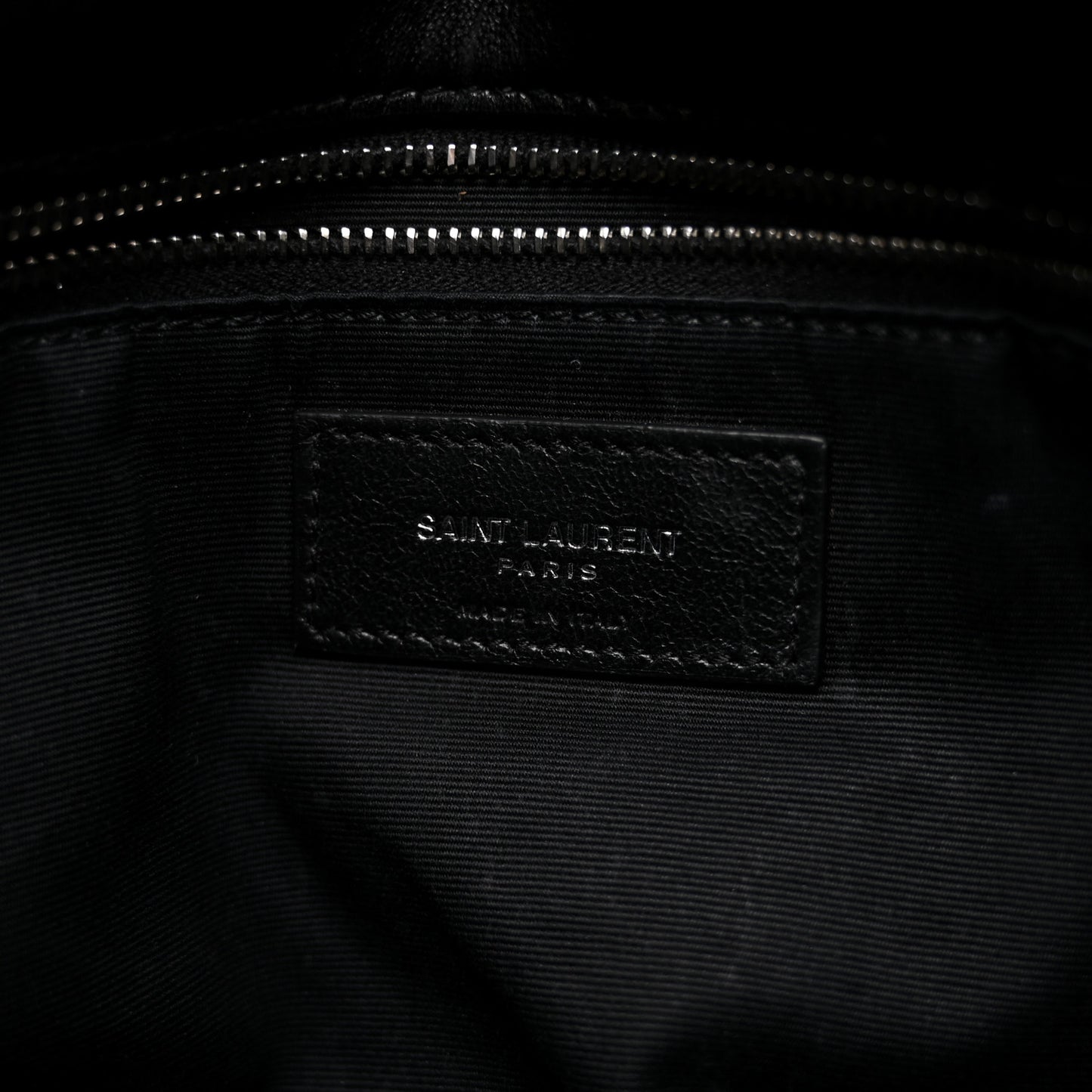 Lambskin Quilted Medium Loulou Puffer Monogram Chain Satchel Black