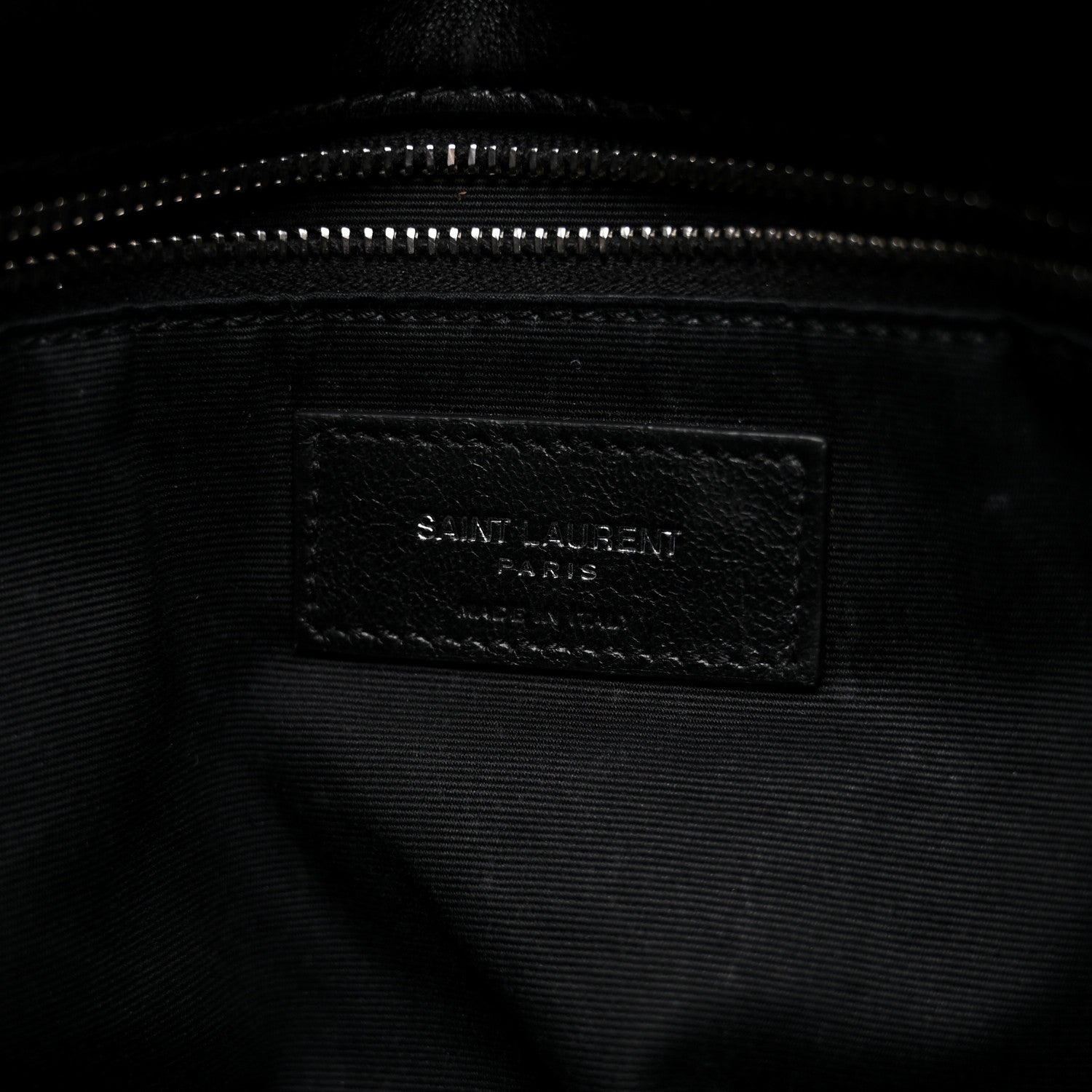 Saint Laurent Lambskin Quilted Medium Loulou Puffer Monogram Chain Satchel Black 6 of 13