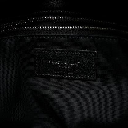 Saint Laurent Lambskin Quilted Medium Loulou Puffer Monogram Chain Satchel Black 6 of 13