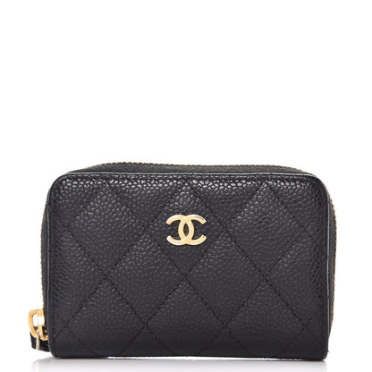 Chanel Caviar Quilted Zip Coin Purse Black 1 of 7