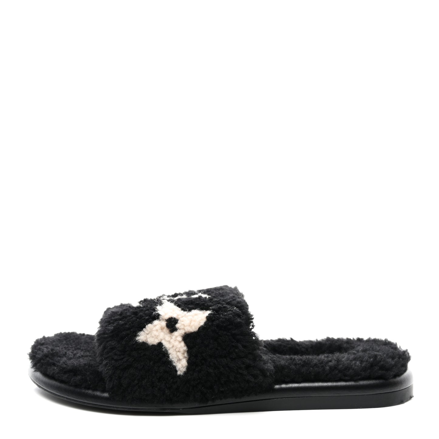 Shearling Magnetic Flat Mule 38 Black