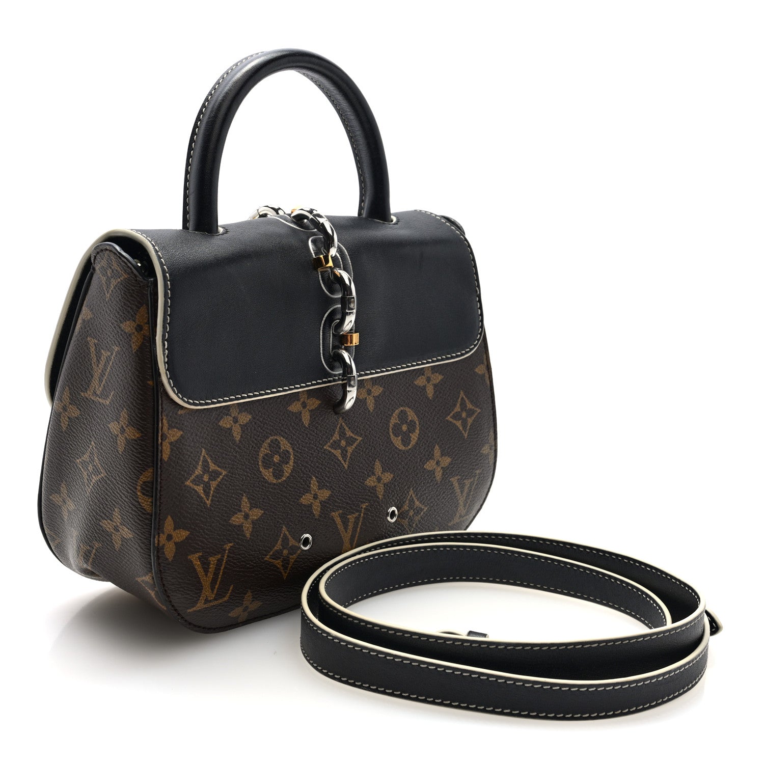 Louis Vuitton Calfskin Monogram Chain It Bag PM Black 1784481
