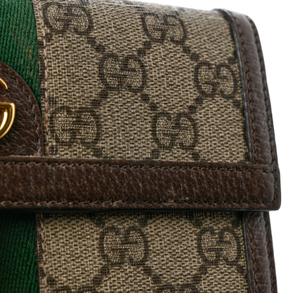 Gucci GG Supreme Monogram Web Ophidia Continental Wallet Brown 8 of 10