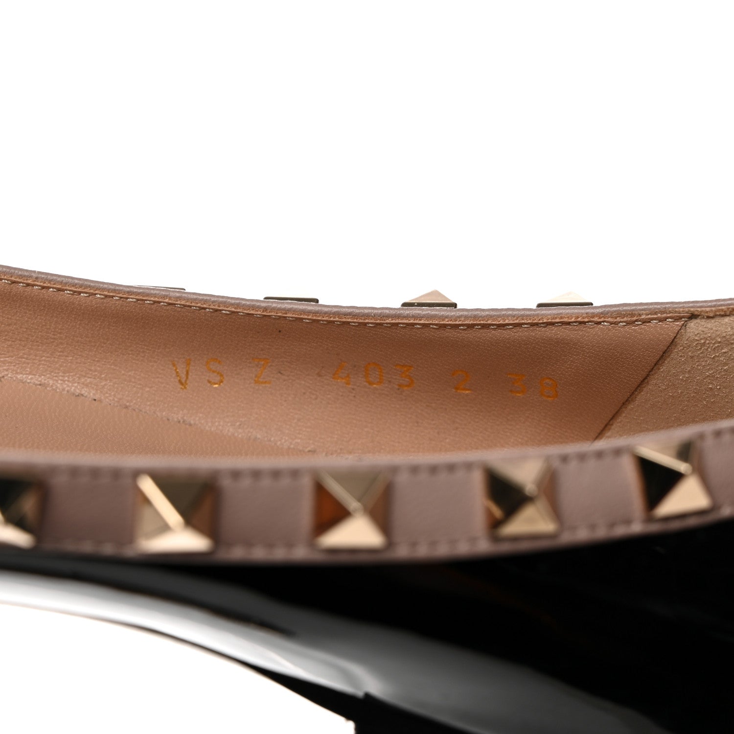 Valentino Garavani Patent Nappa Rockstud Ballerina Flats 38 Black Poudre 7 of 8