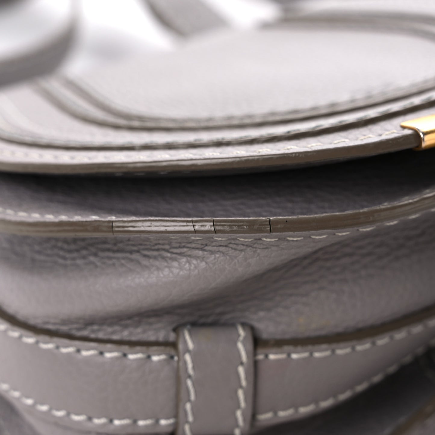 Calfskin Mini Marcie Round Crossbody Bag Cashmere Grey