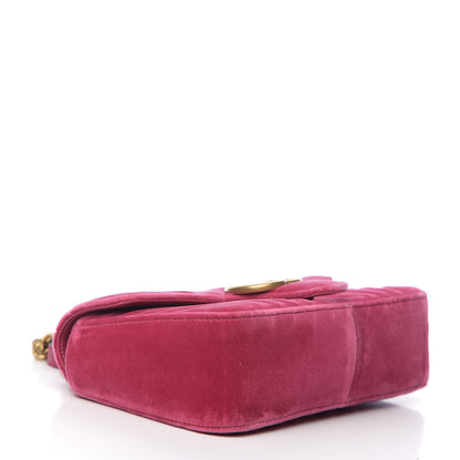 Gucci Velvet Matelasse Small GG Marmont Shoulder Bag Light Raspberry Rose 3 of 9