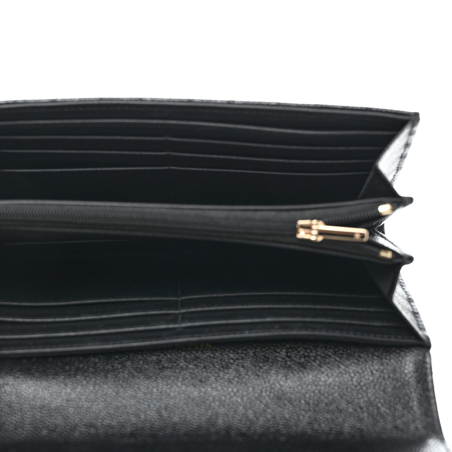 Chanel Caviar Quilted Multi Chain CC Large Gusset Flap Wallet Black 5 of 9