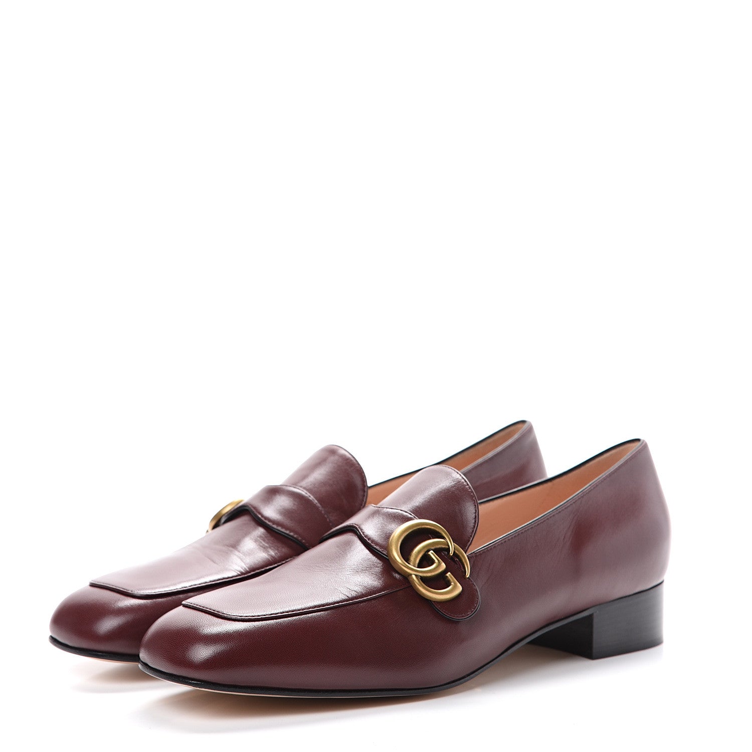 Gucci Malaga Kid Womens GG Marmont Loafers 42 Vintage Bordeaux 3 of 8