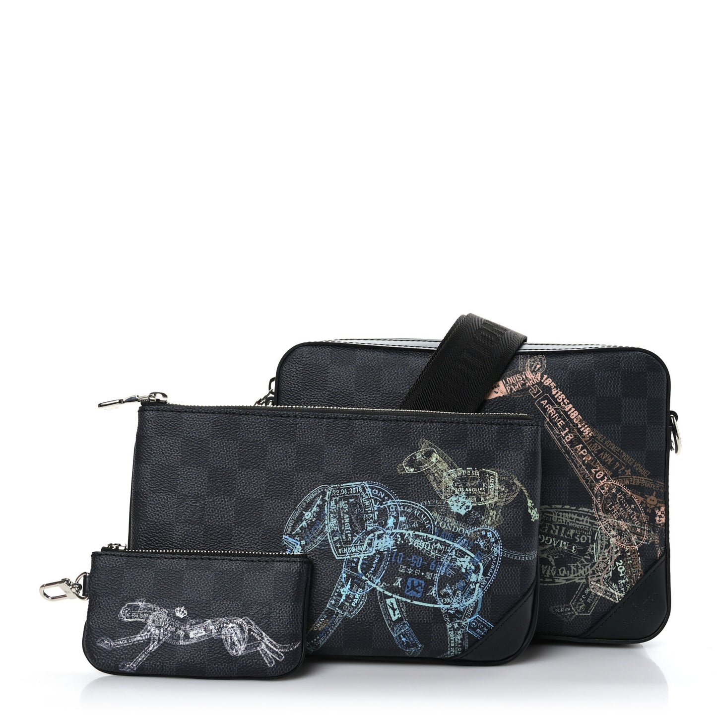Damier Graphite Wild Animals Trio Messenger