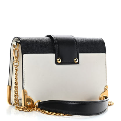 Prada City Calf Saffiano Cahier Bag Talco Black 3 of 12